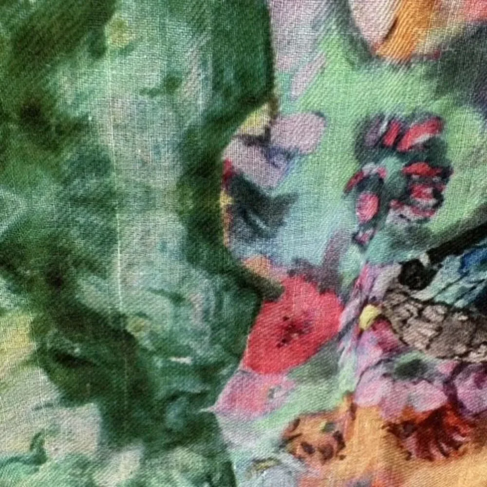Vintage Y2K Women's Butterfly Floral Rectangular Wrap Scarf Multicolor One Size‎